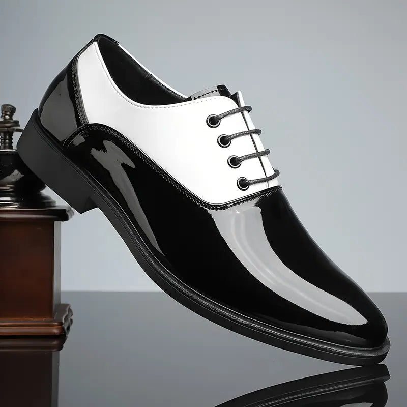 Lace-Up Patent Dress Shoes for Men - View 4