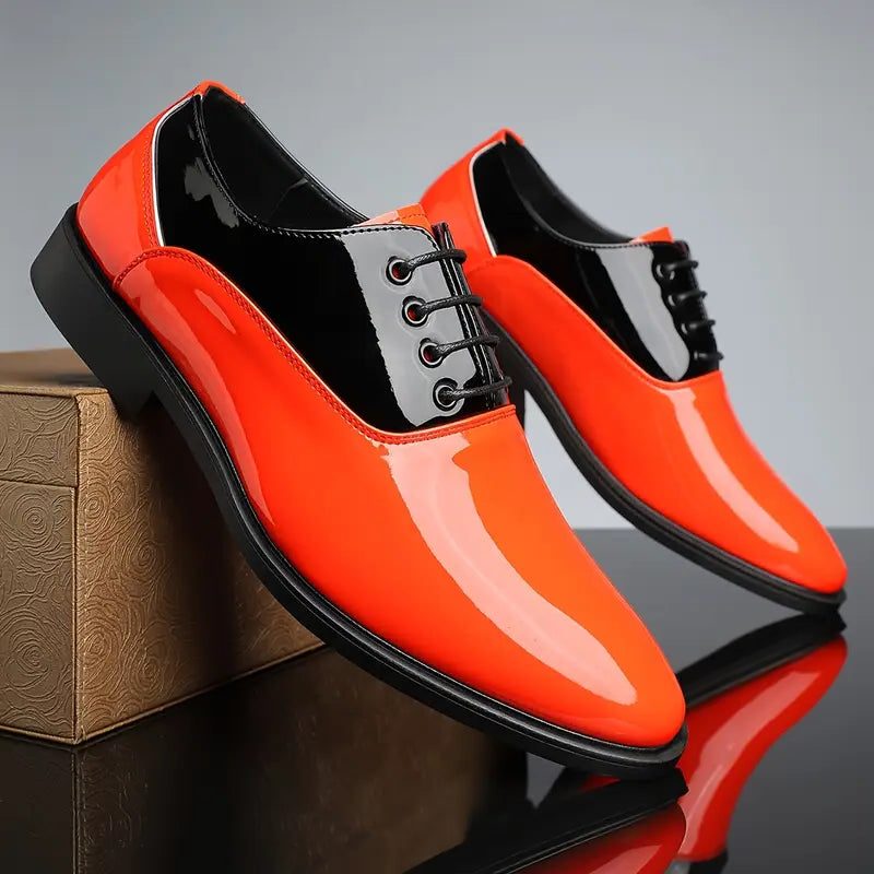 Lace-Up Patent Dress Shoes for Men - View 6