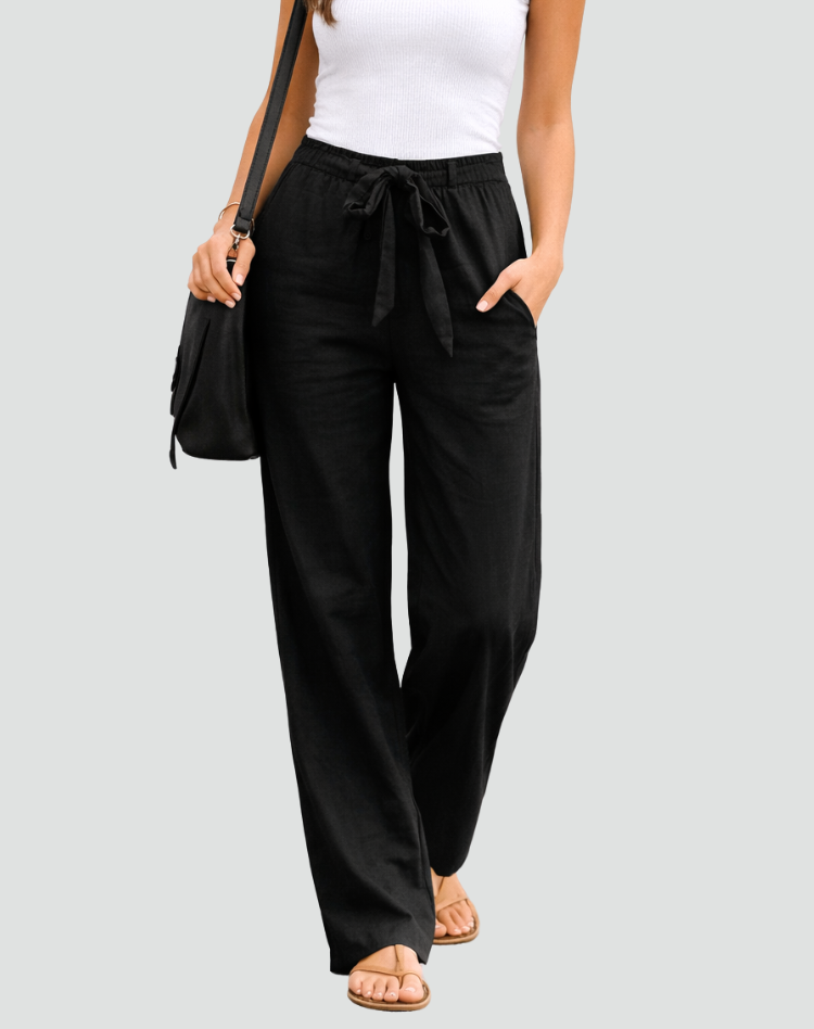 Wide Leg Linen Trousers for Women