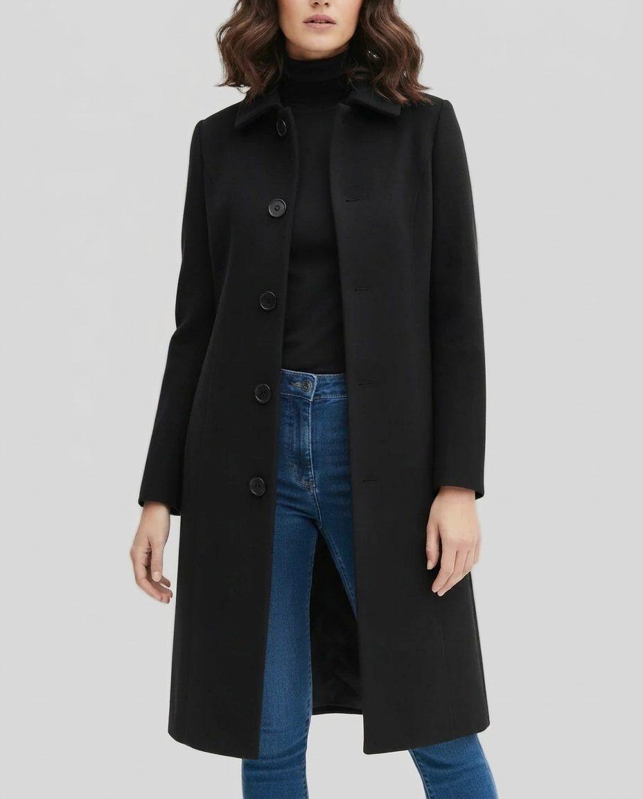 Long Single-Breasted Trench Coat for Women