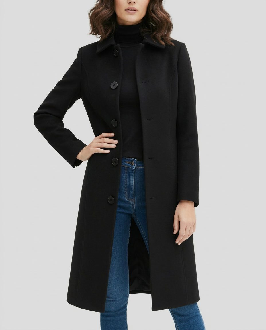 Long Single-Breasted Trench Coat for Women