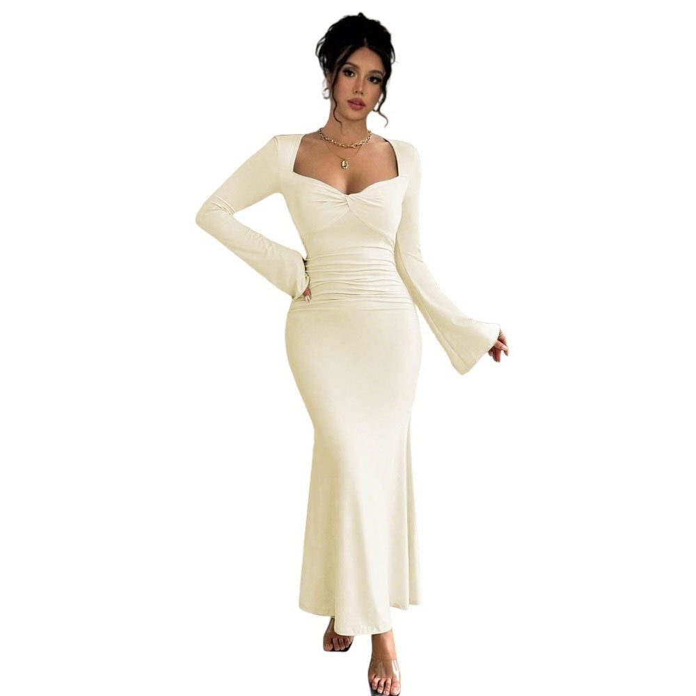 Long Sleeve V-Neck Wedding Guest Maxi Dress for Women - View 5