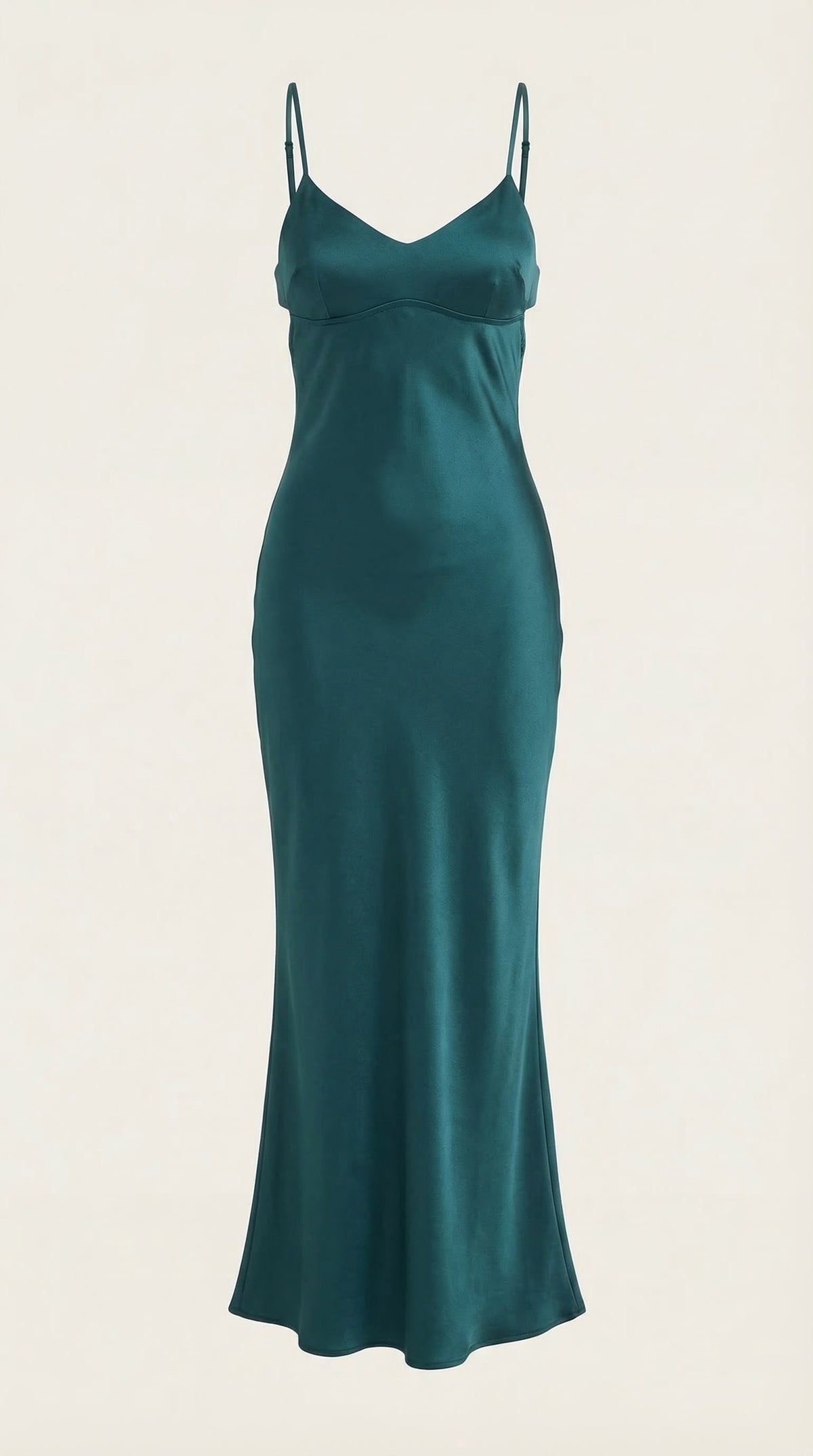 Satin V-Neck Slip Wedding Guest Maxi Dress for Women