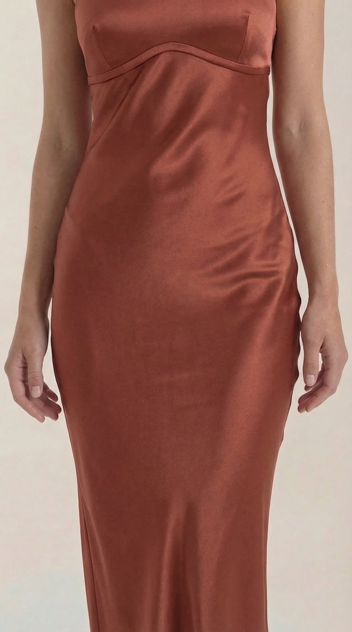 Satin V-Neck Slip Wedding Guest Maxi Dress for Women