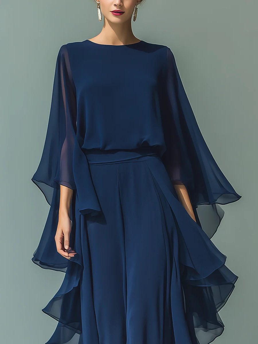 Maxi Ruffle Chiffon Set for Women - View 3