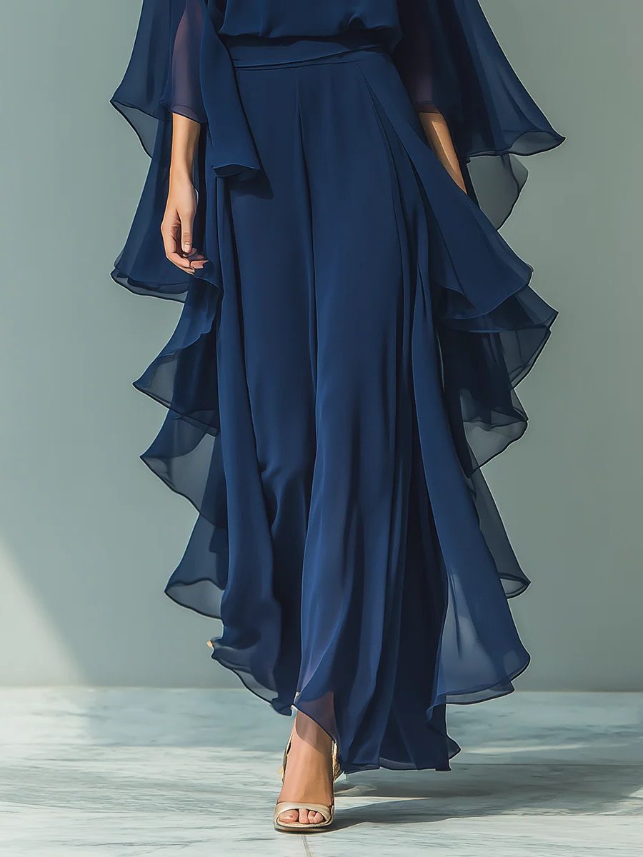 Maxi Ruffle Chiffon Set for Women - View 4