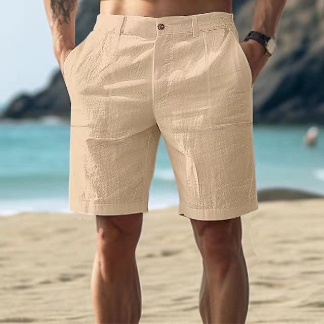 Linen Button-Front Shorts for Men