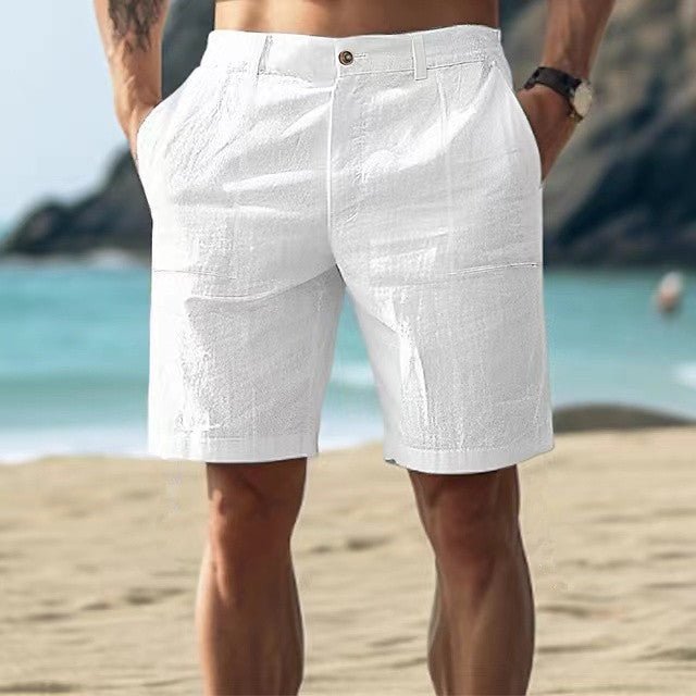 Linen Button-Front Shorts for Men