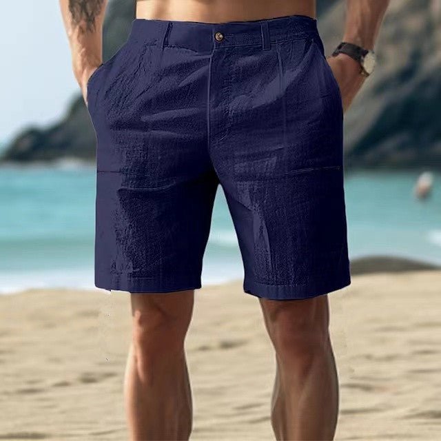 Linen Button-Front Shorts for Men