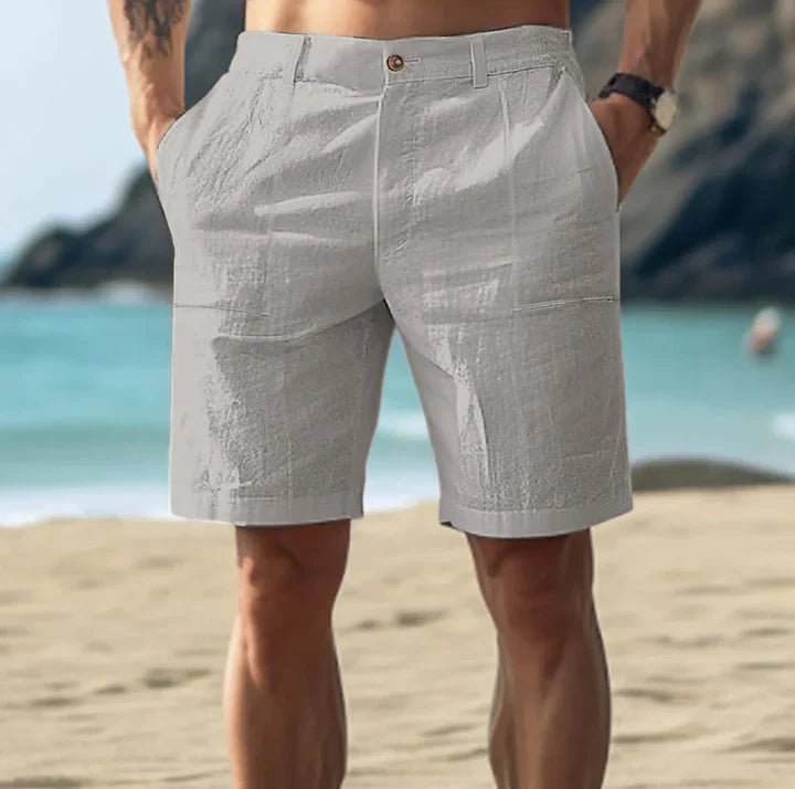 Linen Button-Front Shorts for Men