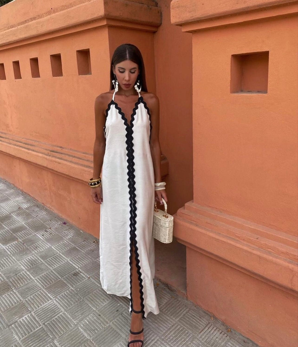 Sleeveless V-Neck Wedding Guest Maxi Dress for Women