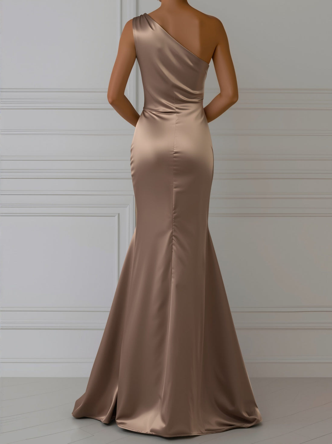 Mermaid One-Shoulder Satin Formal Dress for Women