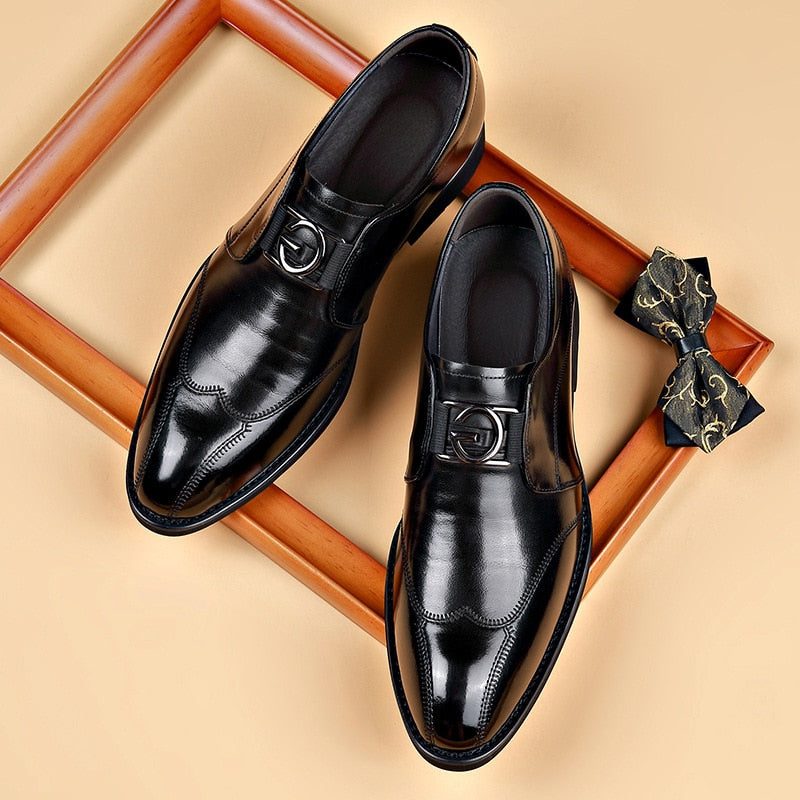 Monk Strap Pointed Toe Dress Shoes for Men - View 6