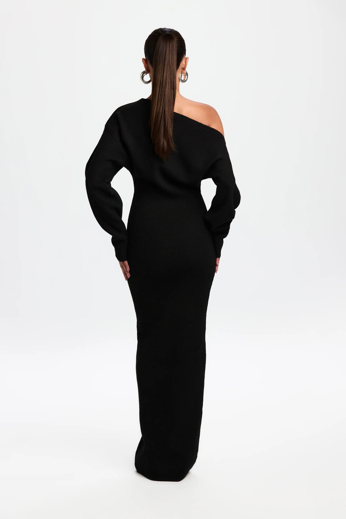 Off-Shoulder Knit Maxi Dress for Women