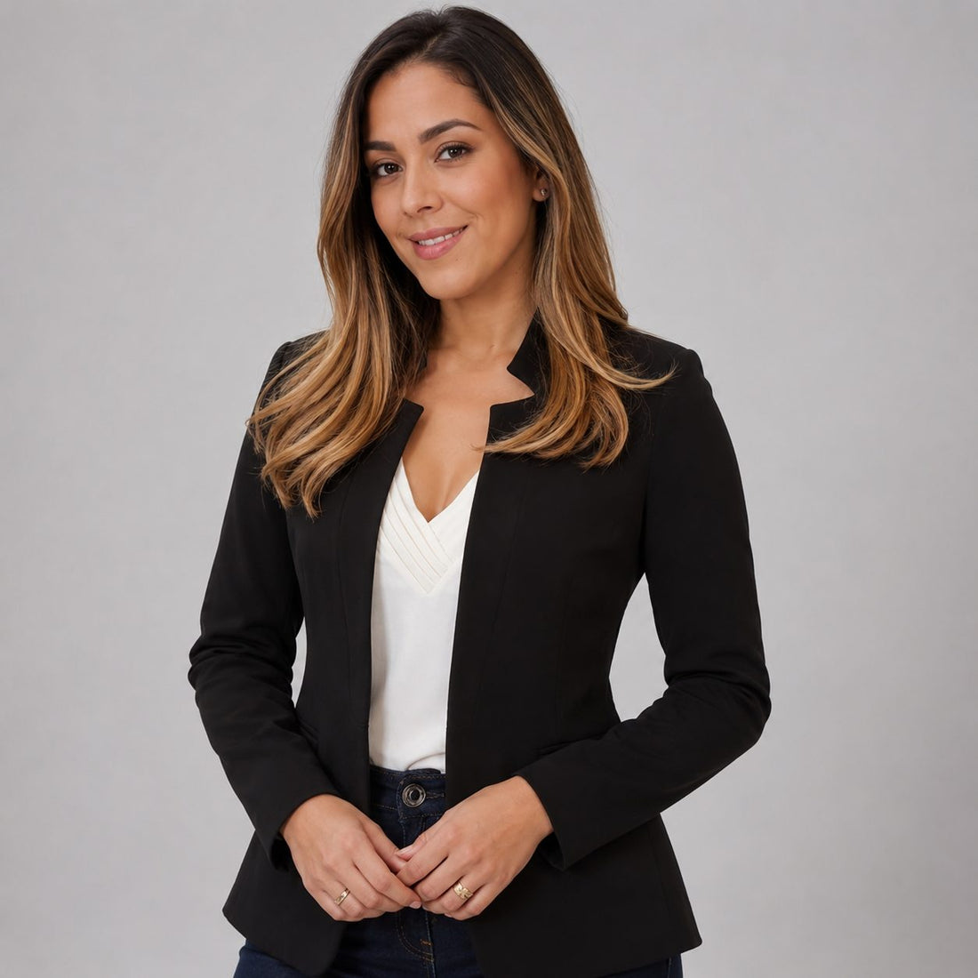 Open Front Longline Blazer for Women