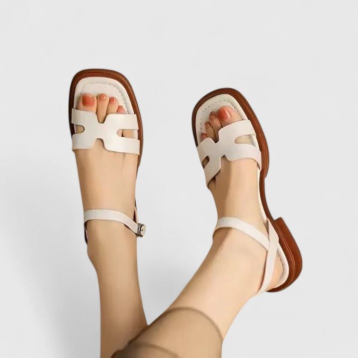 Open Toe Ankle Strap Flat Sandals for Women