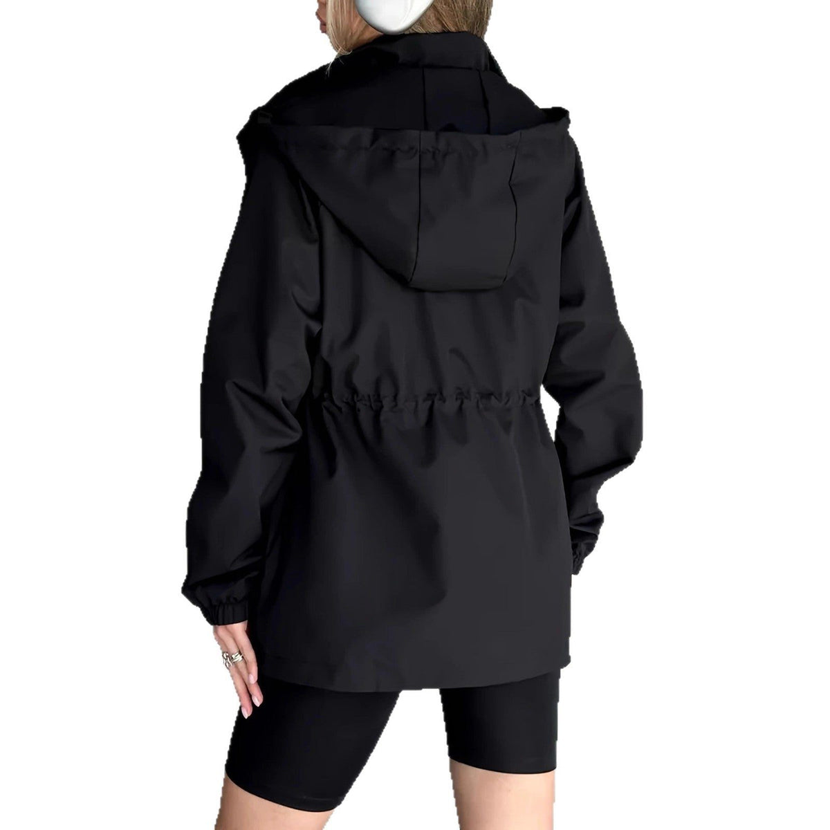 Oversized Button-Down Raincoat for Women - View 4