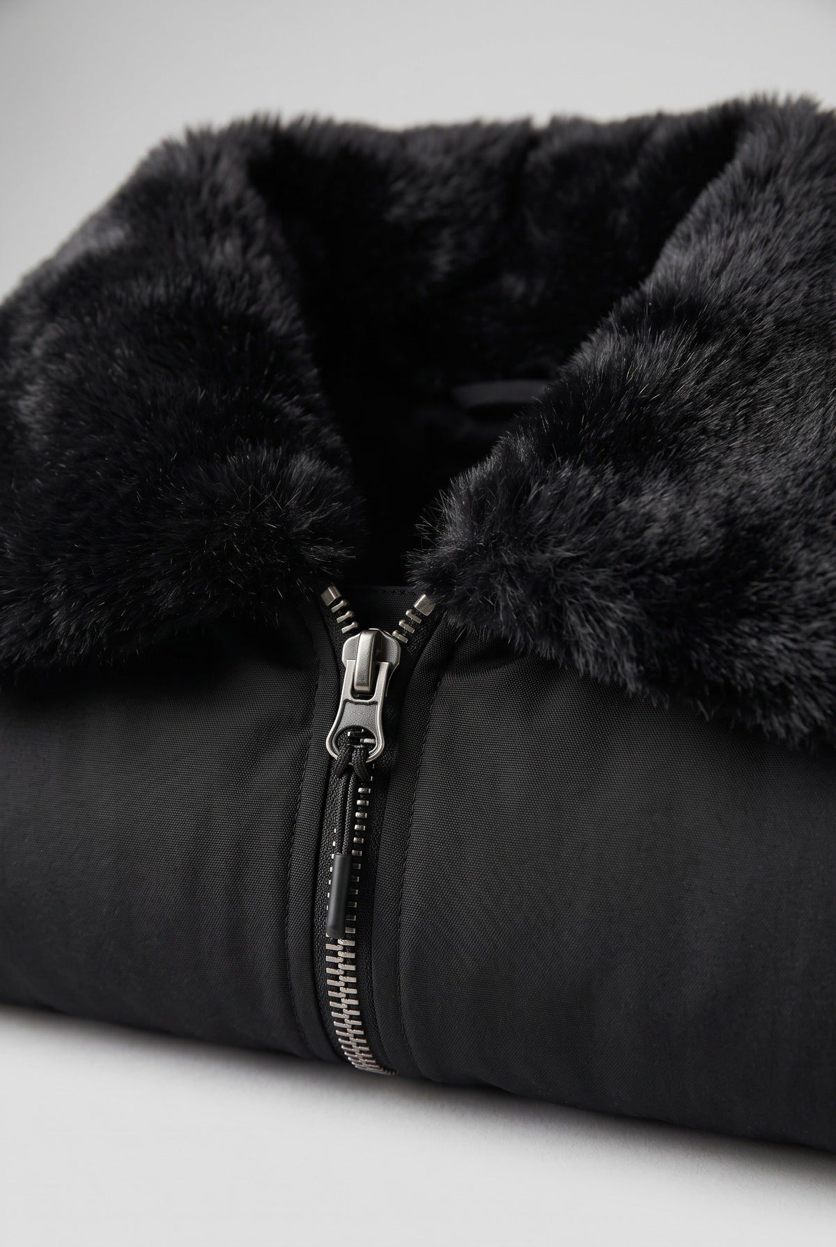 Oversized Hooded Puffer Jacket with Faux Fur Trim for Women - View 3