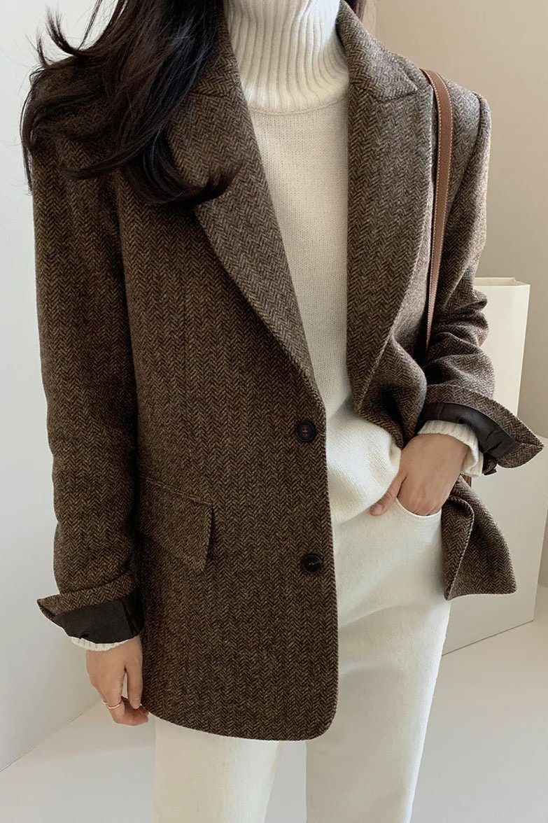 Oversized Notched Collar Blazer for Women