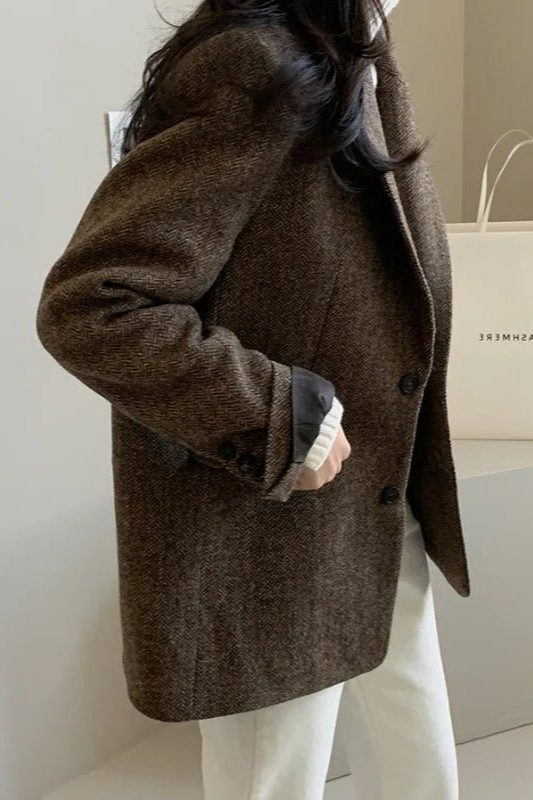 Oversized Notched Collar Blazer for Women - View 5