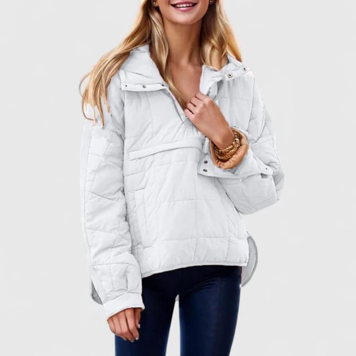 Oversized Puffer Jacket for Women - Blanc