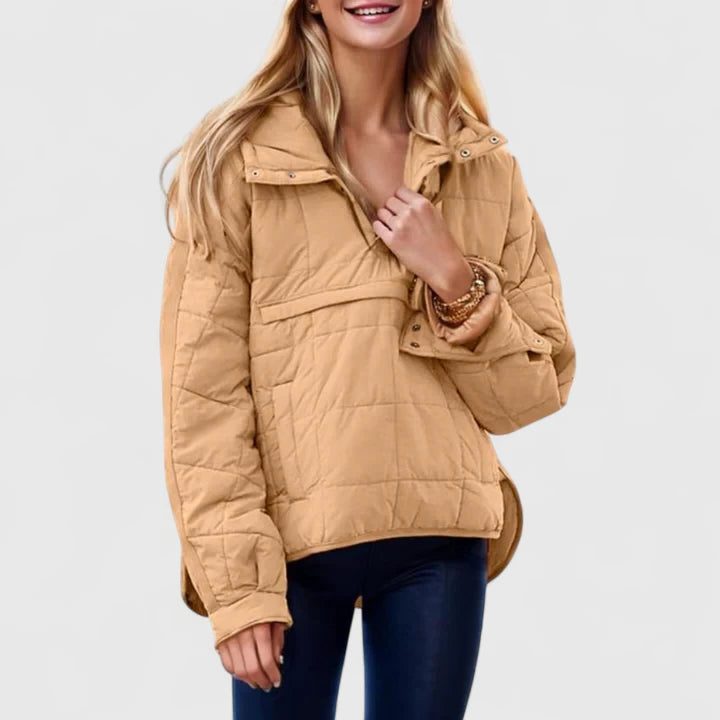 Oversized Puffer Jacket for Women - Marron claire