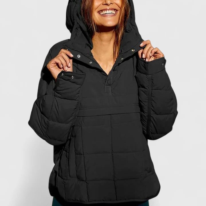Oversized Puffer Jacket for Women - Noir
