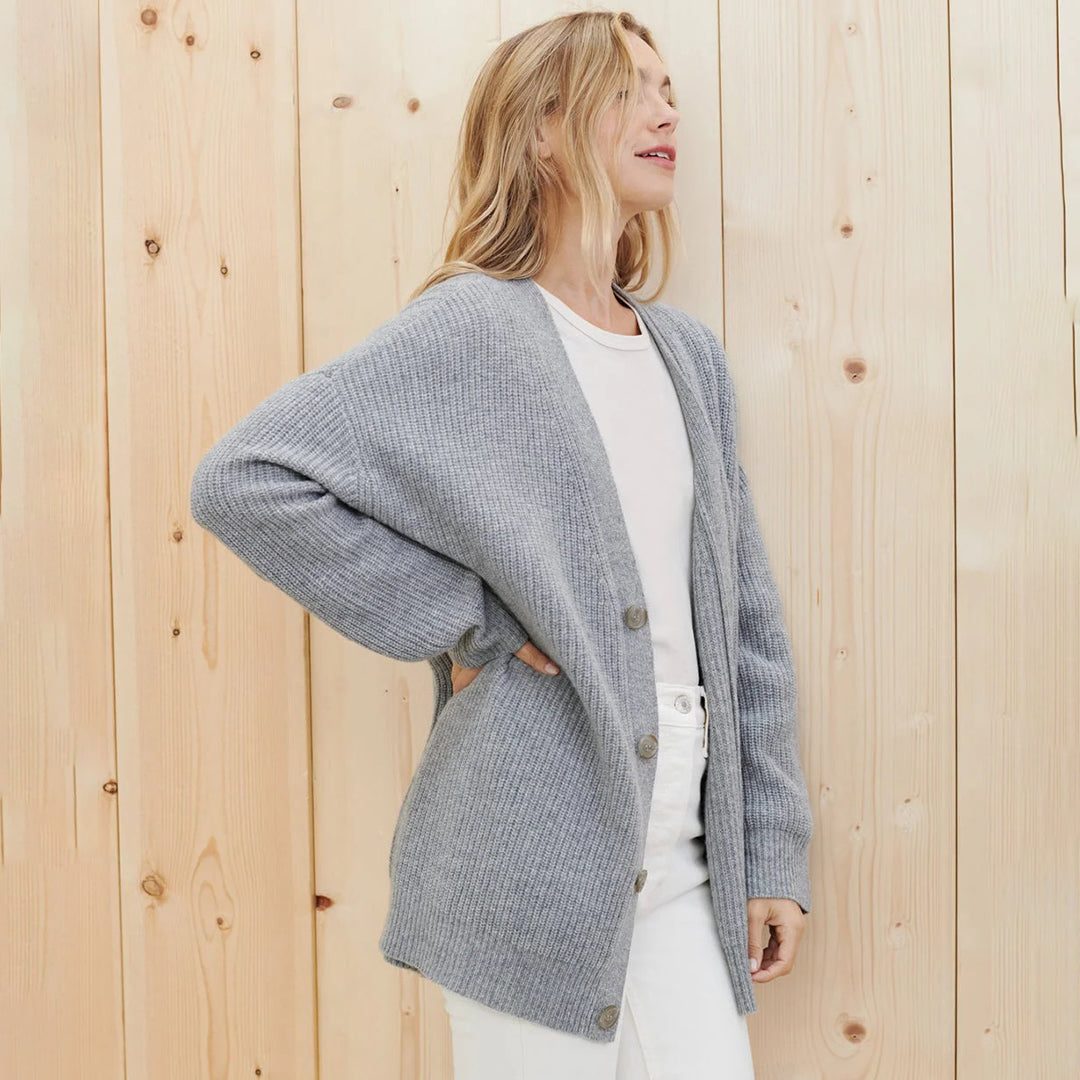 Oversized Ribbed Knit Cardigan for Women - View 7