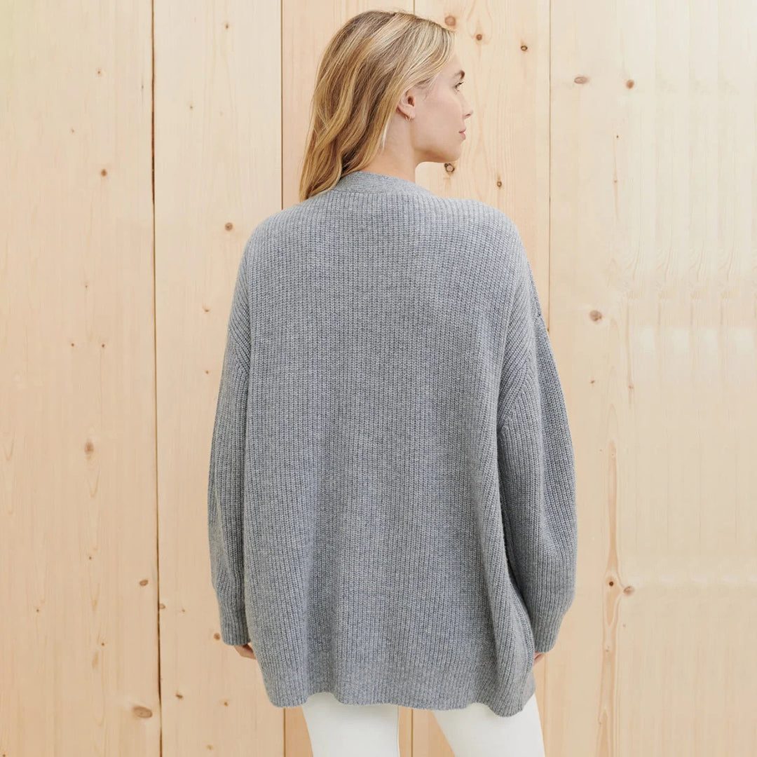 Oversized Ribbed Knit Cardigan for Women - View 8