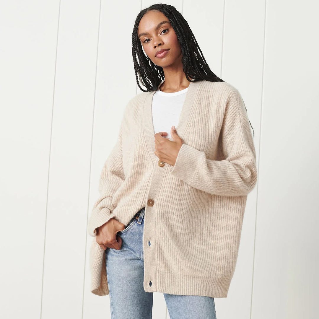 Oversized Ribbed Knit Cardigan for Women - View 10