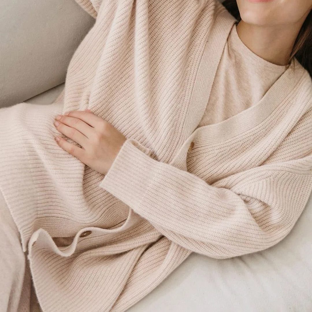 Oversized Ribbed Knit Cardigan for Women - View 13