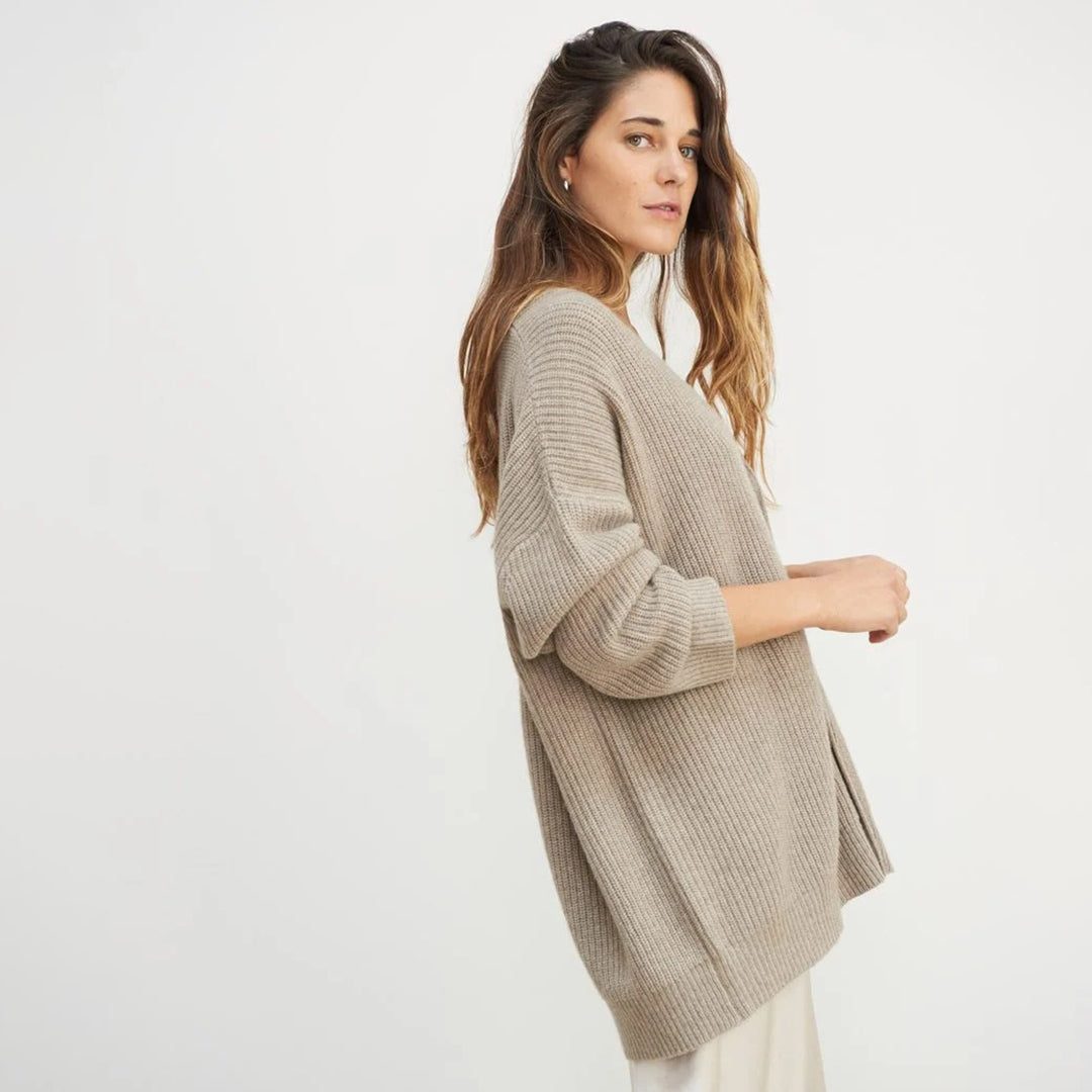Oversized Ribbed Knit Cardigan for Women - View 16
