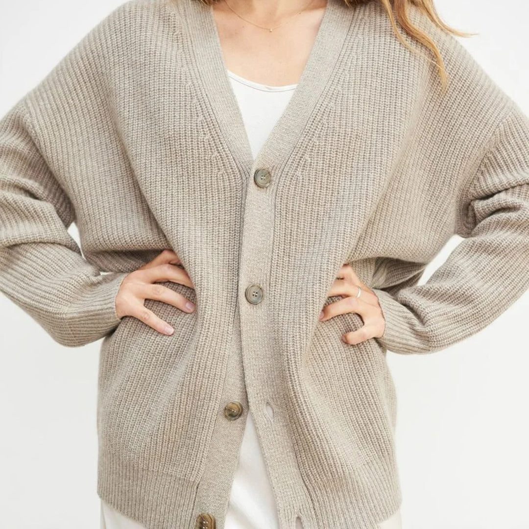 Oversized Ribbed Knit Cardigan for Women - View 17