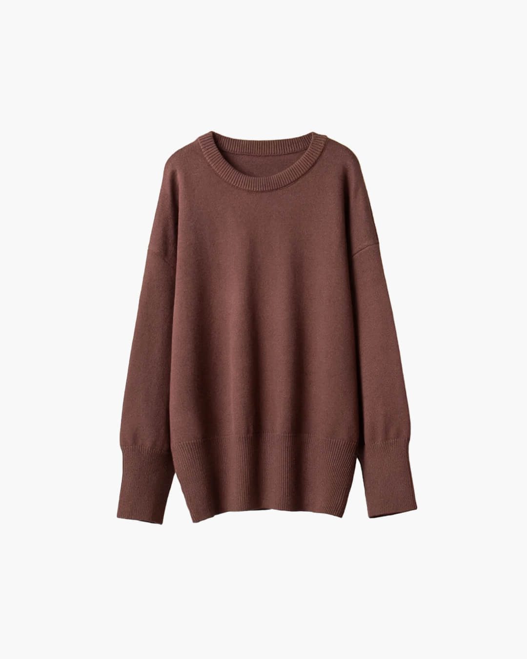 Oversized Ribbed Knit Crew Neck Jumper for Women - View 11