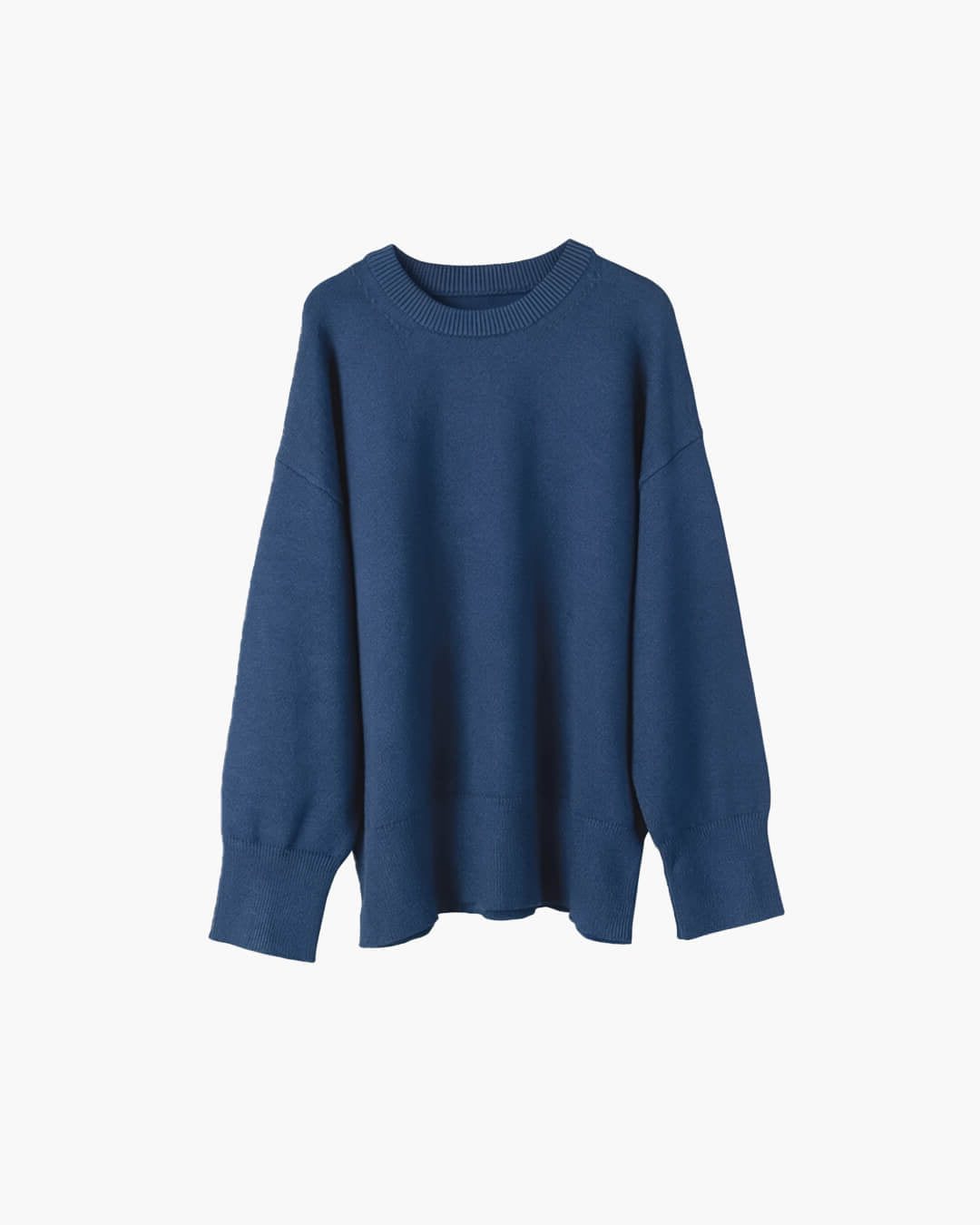 Oversized Ribbed Knit Crew Neck Jumper for Women - View 14
