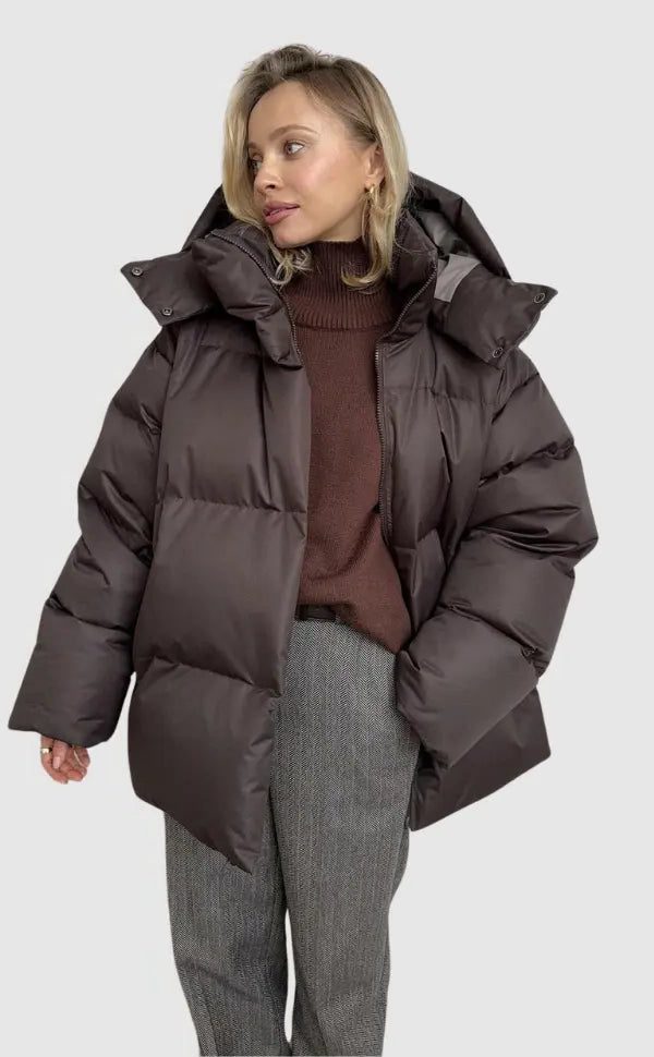 Padded Puffer Jacket for Women - Brun