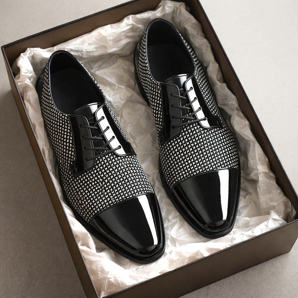 Patent Cap Toe Oxford Shoes for Men - View 11