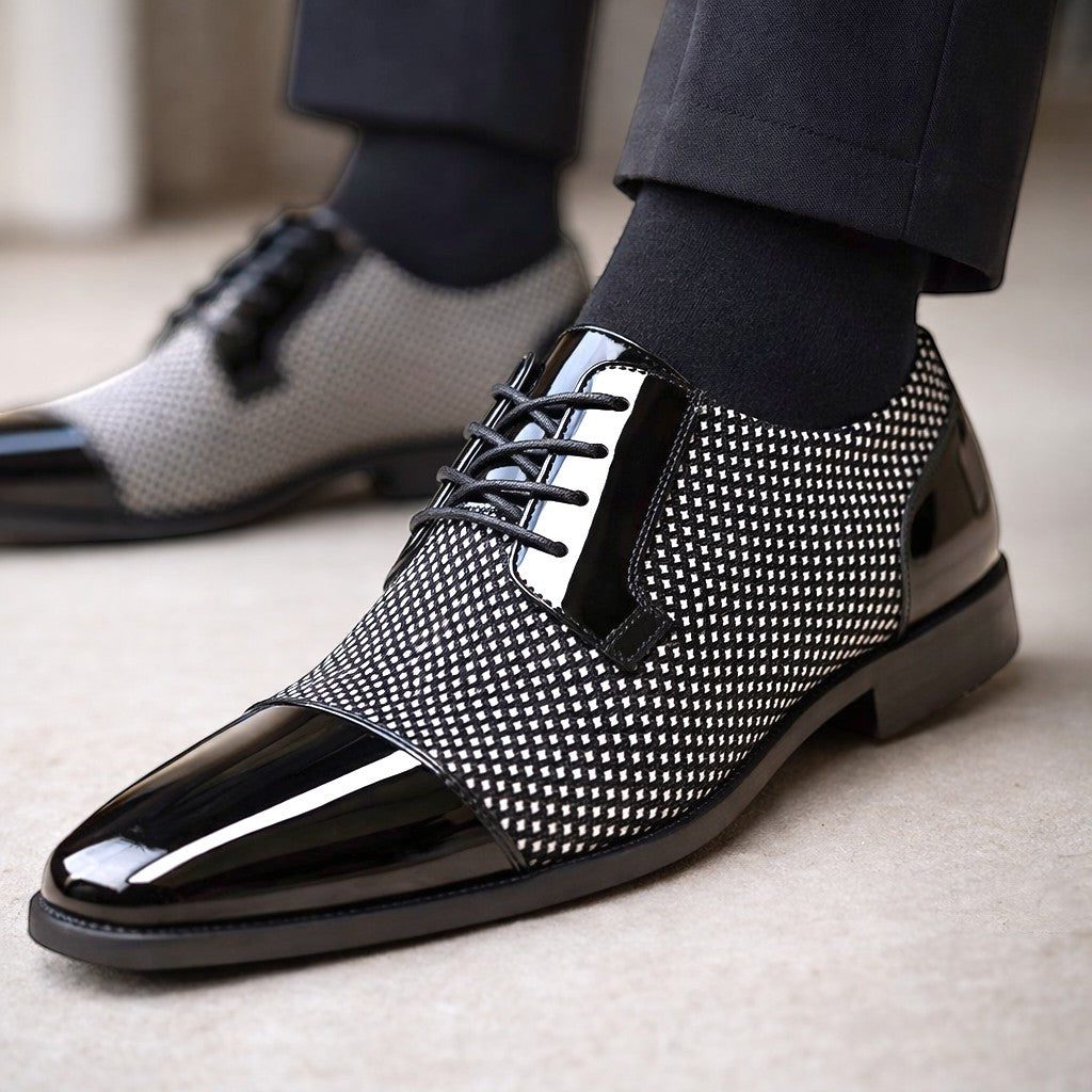 Patent Cap Toe Oxford Shoes for Men - View 12
