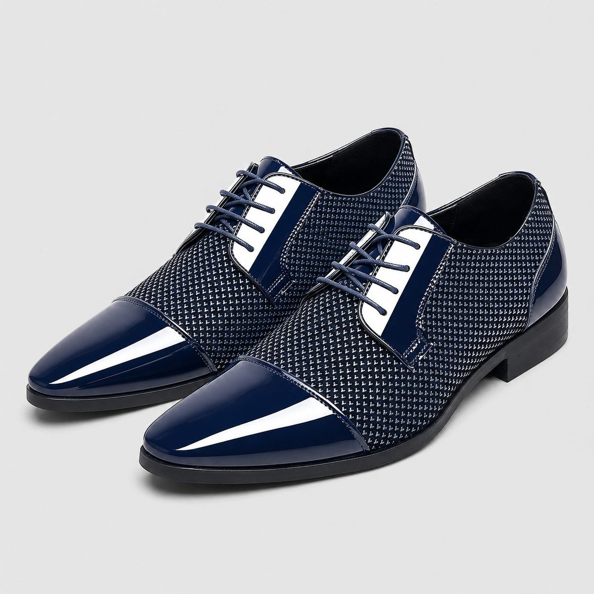 Patent Cap Toe Oxford Shoes for Men