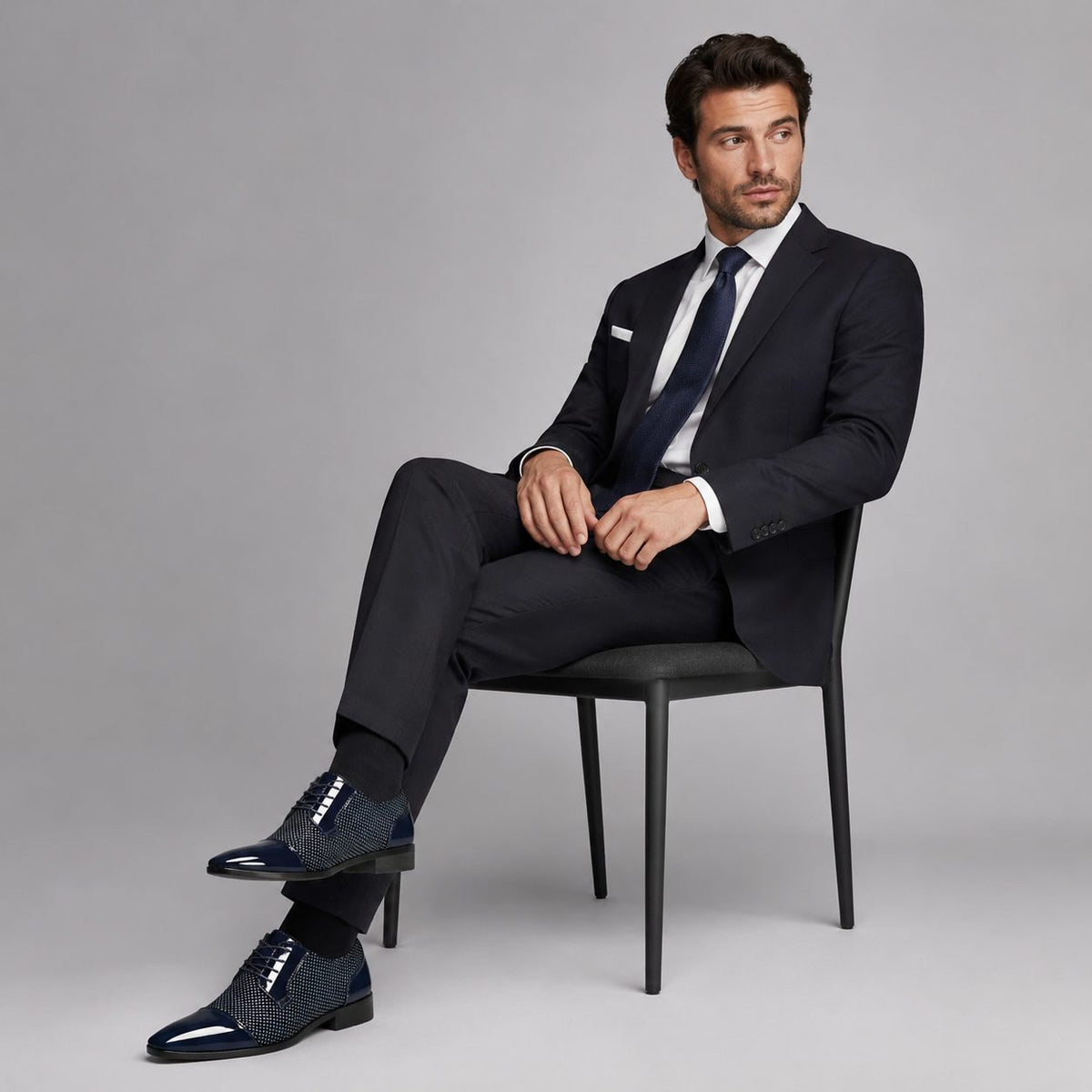 Patent Cap Toe Oxford Shoes for Men - View 2