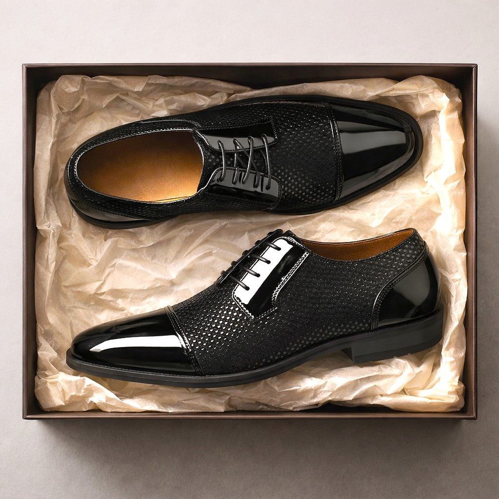 Patent Cap Toe Oxford Shoes for Men - View 8