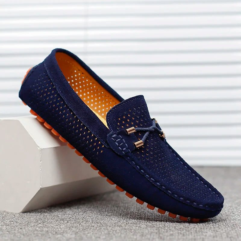 Perforated Slip-On Loafers for Men