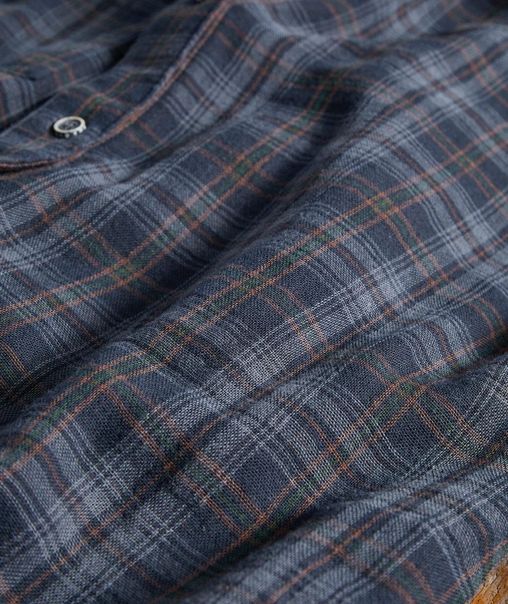Plaid Button-Down Shirt with Pointed Collar for Men - View 3