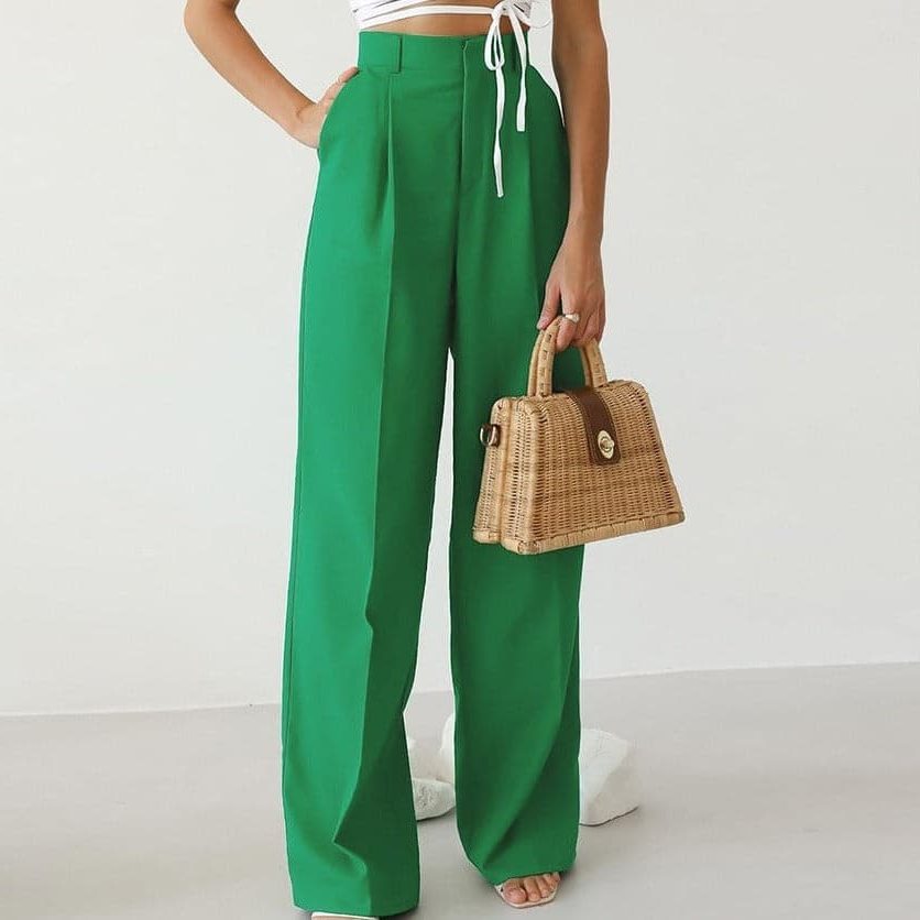 Pleated Wide Leg Palazzo Trousers for Women