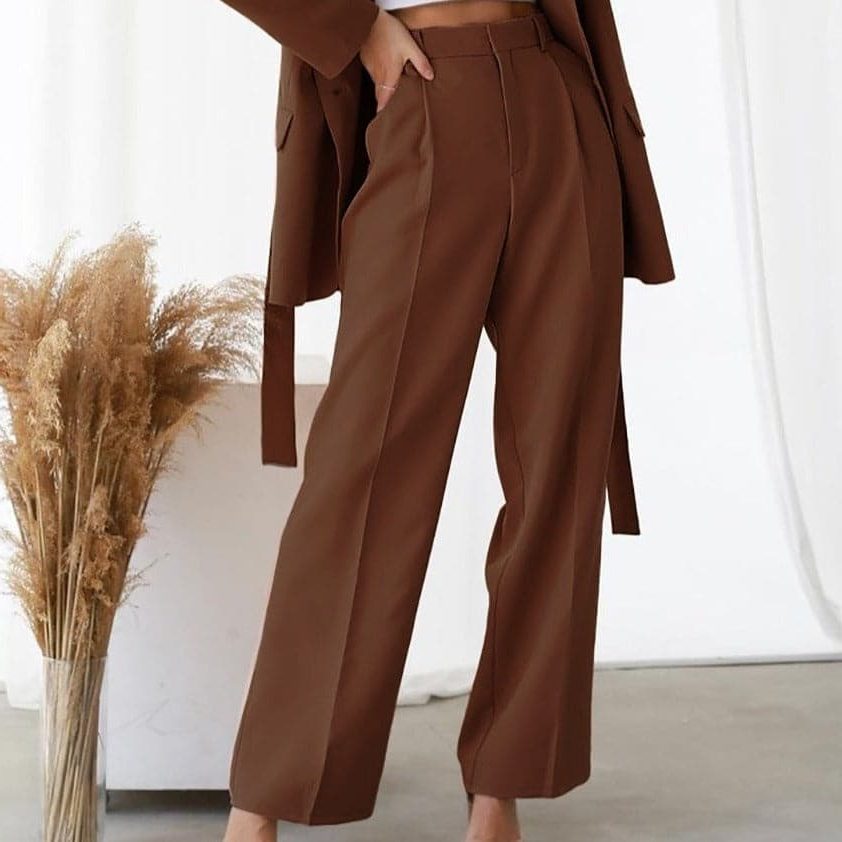 Pleated Wide Leg Palazzo Trousers for Women