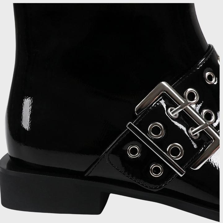 Pointed Toe Buckle Biker Boots for Women - View 8