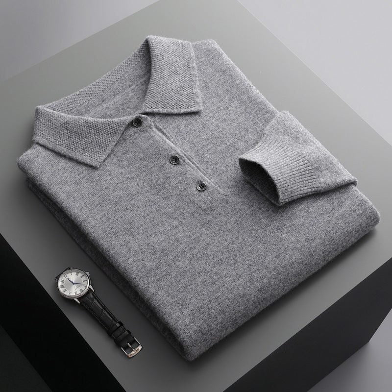 Polo Shirt with Ribbed Collar for Men