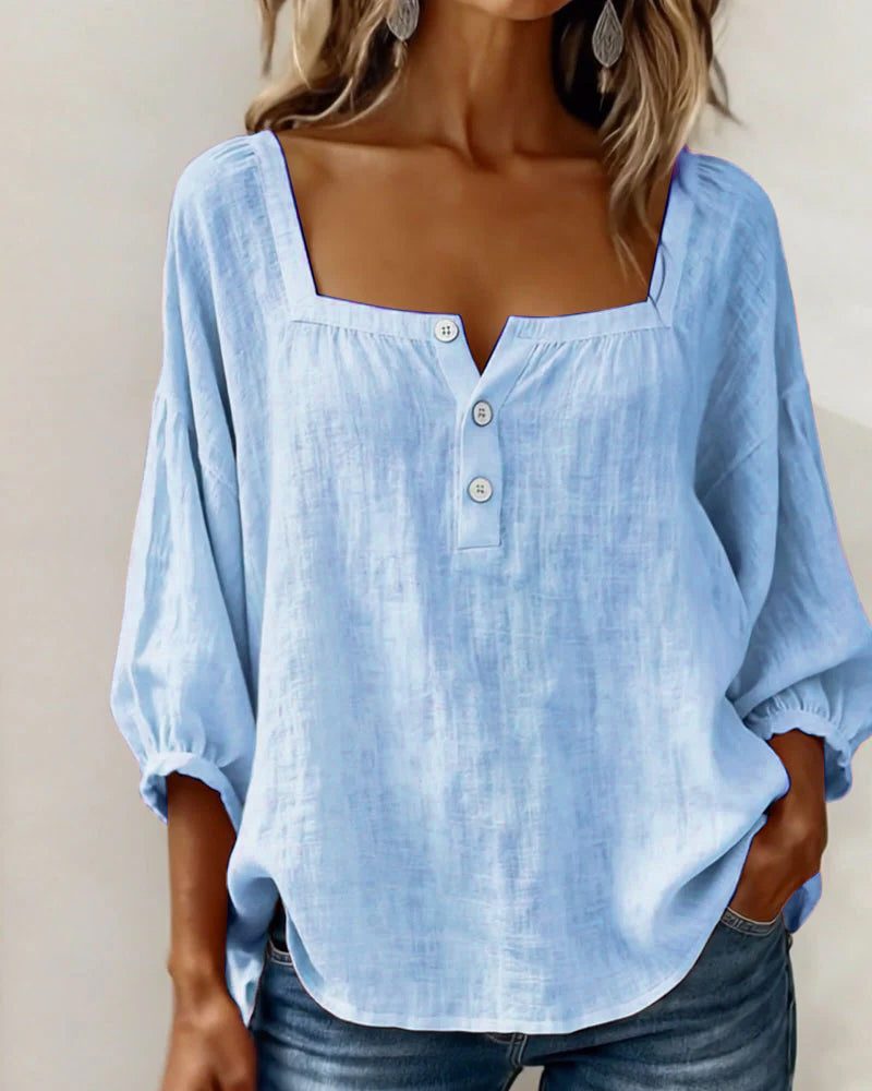 Puff Sleeve Square Neck Blouse for Women - View 11