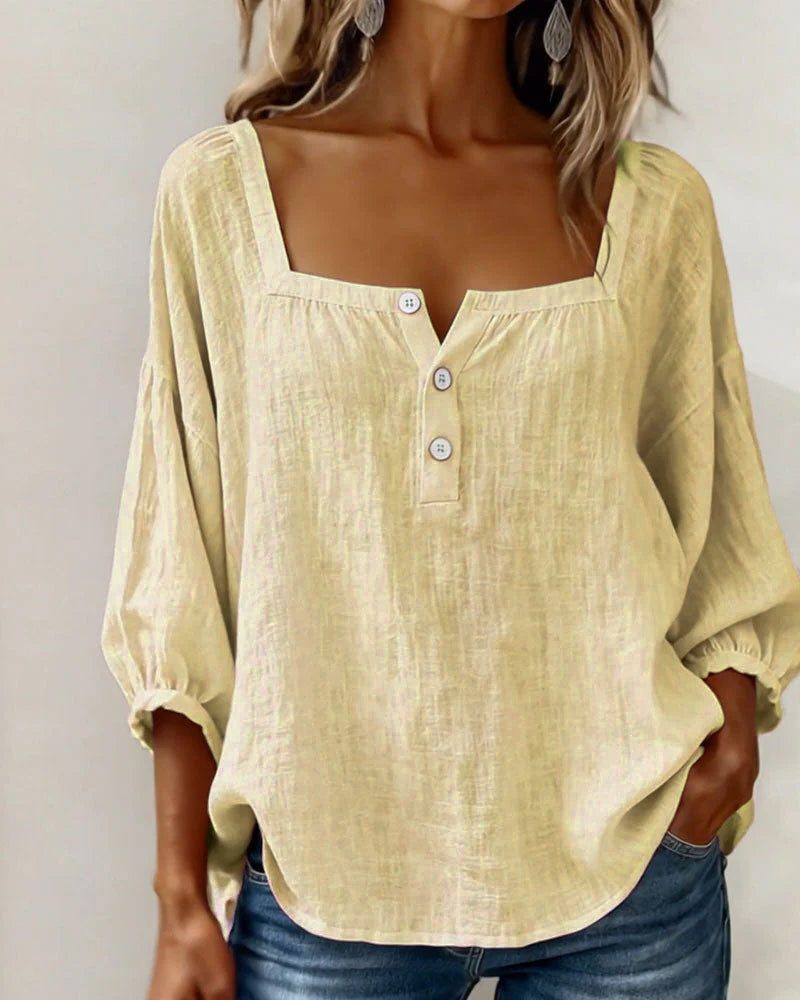 Puff Sleeve Square Neck Blouse for Women - View 15