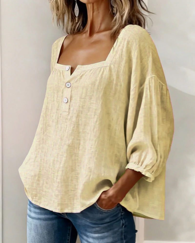 Puff Sleeve Square Neck Blouse for Women - View 16
